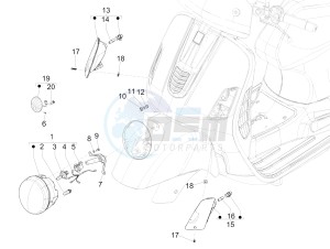 GTV 300 4T 4V ie (USA) USA drawing Front headlamps - Turn signal lamps