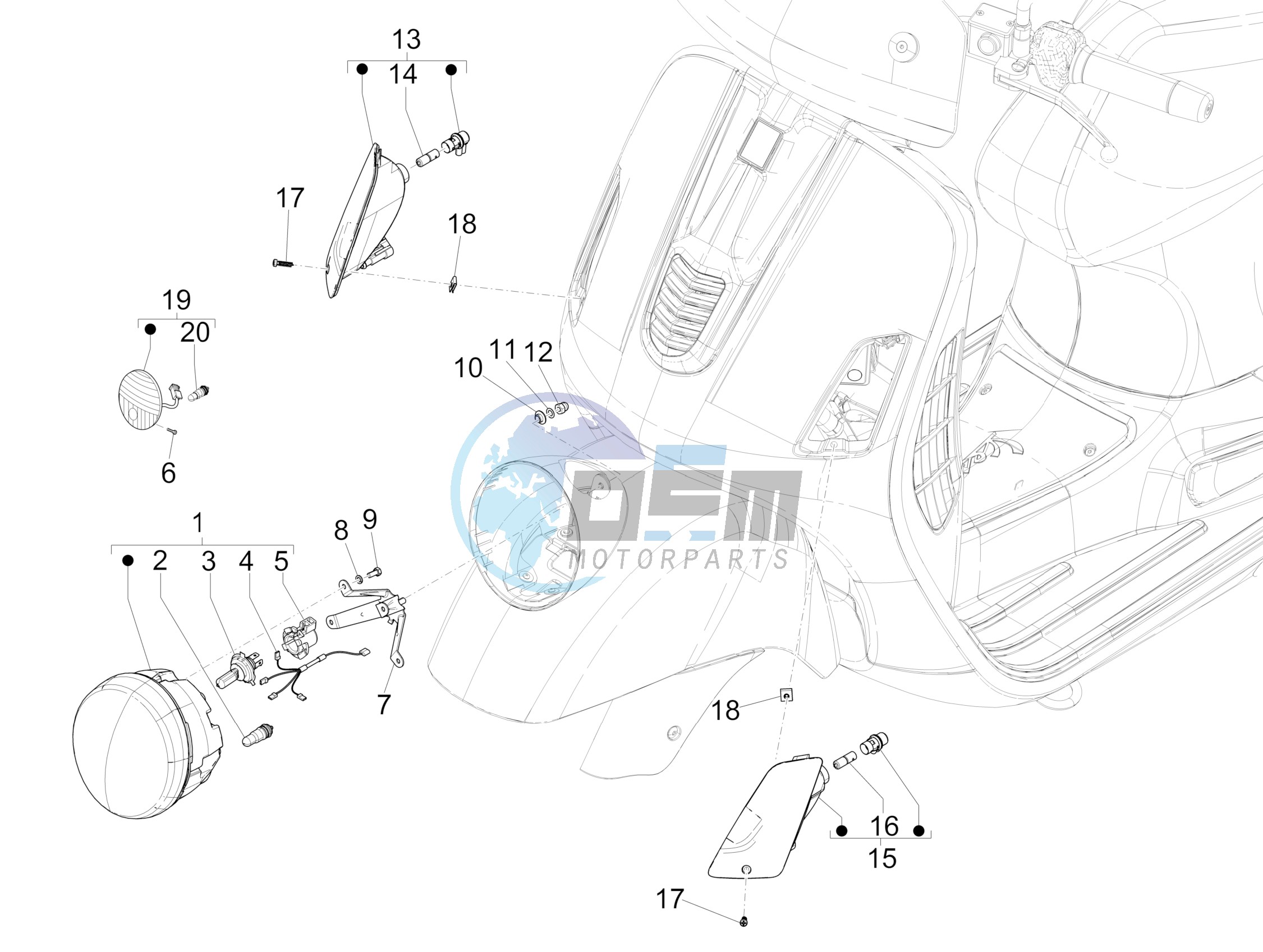 Front headlamps - Turn signal lamps