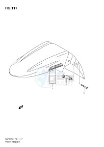 GSF650 (E21) Bandit drawing FRONT FENDER (GSF650SAL1 E21)