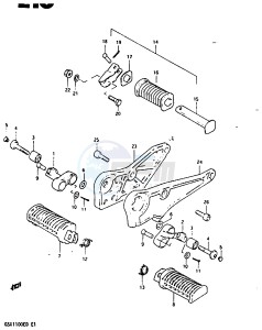 GSX1100 (Z-D) drawing FOOTREST (MODEL Z)