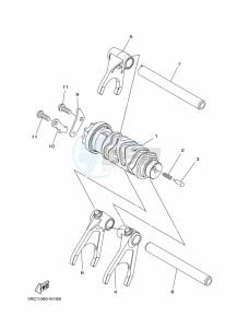 XSR900 MTM850 (BAE8) drawing SHIFT CAM & FORK