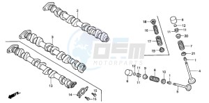 CBR600F drawing CAMSHAFT/VALVE