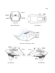 KLX 250 H [KLX250S] (H6F-H7F) H7F drawing DECALS-- H7F- -