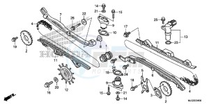 GL1800BF F6B Bagger - GL1800BF UK - (E) drawing CAM CHAIN/ TENSIONER