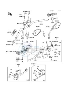 Z750 ABS ZR750MCF UF (UK FA) XX (EU ME A(FRICA) drawing Handlebar