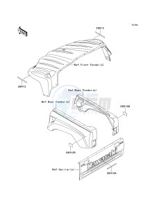 KRF 750 G [TERYX 750 FI 4X4] (G9F) G9F drawing REFLECTORS-- CN- -