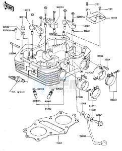 KZ 440 D [LTD BELT] (D2-D5) [LTD BELT] drawing CYLINDER HEAD -- KZ440-D5- -