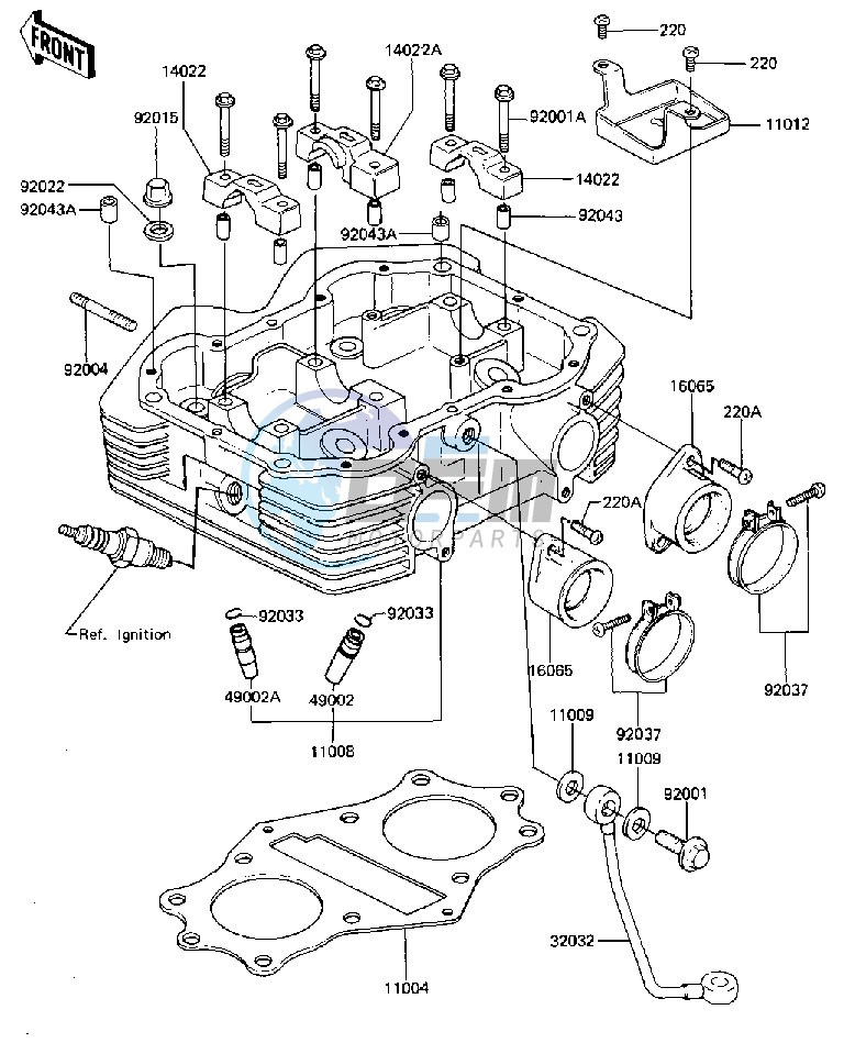 CYLINDER HEAD -- KZ440-D5- -