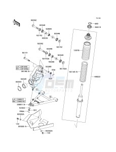 KVF 650 A [PRAIRIE 650 4X4] (A2) [PRAIRIE 650 4X4] drawing SUSPENSION