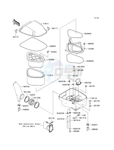 KVF650 D [BRUTE FORCE 650 4X4] (D1) D1 drawing AIR CLEANER