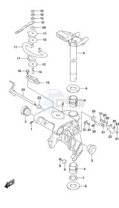 DF 30A drawing Swivel Bracket Tiller Handle w/Power Tilt