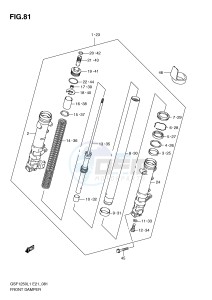 GSF1250 (E21) Bandit drawing FRONT DAMPER (GSF1250L1 E24)