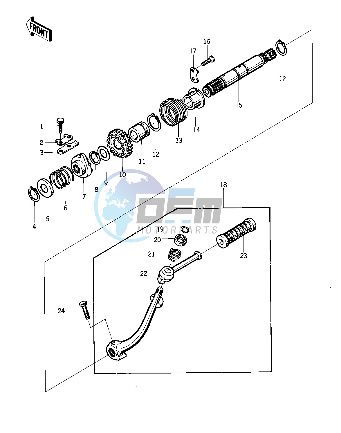 KICKSTARTER MECHANISM -- 76 -77 KZ400 - D3_D4- -