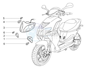 NRG 50 power DD drawing Front light - front turn sig. lamp