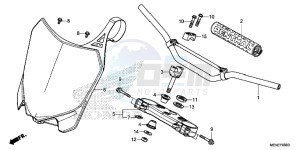 CRF450RF CRF450R Europe Direct - (ED) drawing HANDLE PIPE/TOP BRIDGE