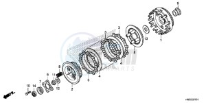 TRX420TE1F TRX420 Europe Direct - (ED) drawing CLUTCH (TRX420FE1/FM1/FM2/TE1/TM1)