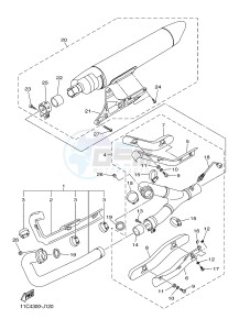 XVS1300A MIDNIGHT STAR (12C7) drawing EXHAUST