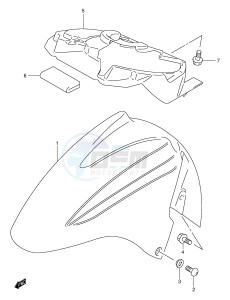 AN400 (E2) Burgman drawing FRONT FENDER (MODEL K1 K2)