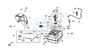 JOYMAX 125 drawing FUEL TANK - FUEL CUT