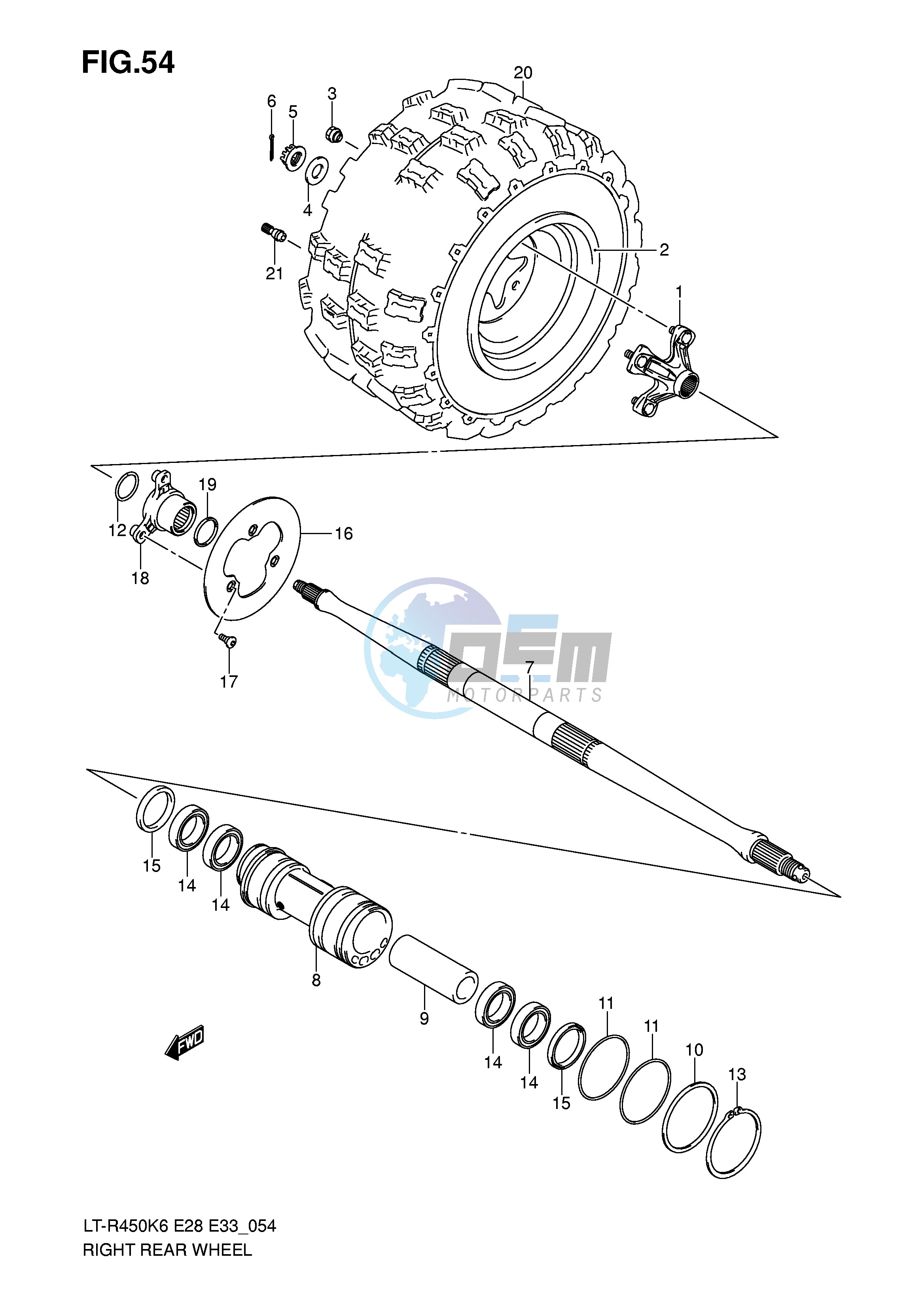 RIGHT REAR WHEEL (MODEL K6 K7)