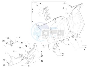 MP3 500 LT Sport-Business NOABS-ABS E4 (EMEA) drawing Front glove-box - Knee-guard panel