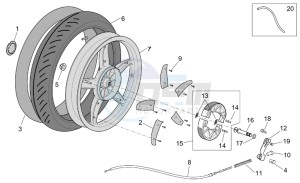 Scarabeo 50 4t 2v e2 drawing Rear wheel - drum brake