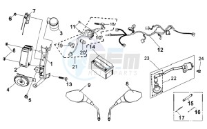 JET SPORT X R 50 drawing MIRRORS L /R / THROTTLE CABLE / BRAKE LEVERS