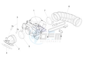 Liberty 150 4t e3 moc drawing Carburettor assembly - Union pipe