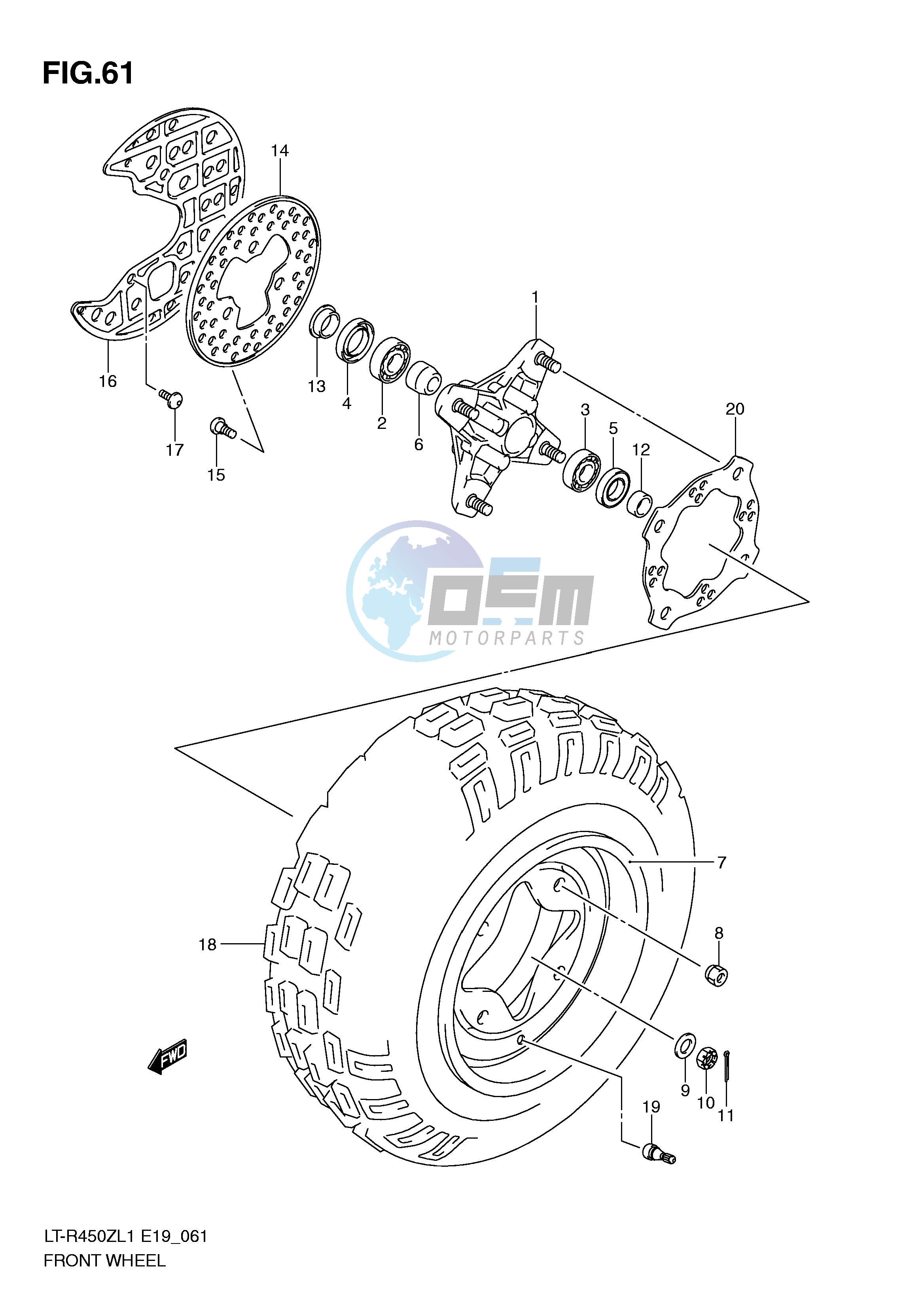 FRONT WHEEL (LT-R450ZL1 E19)