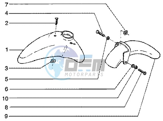 Front and rear mudguard