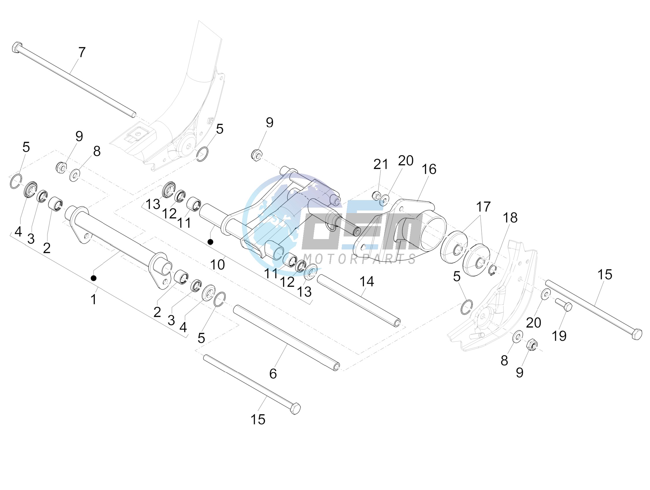 Swinging arm