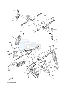 YFM700FWAD YFM70GPXH GRIZZLY 700 EPS (B1A1) drawing FRONT SUSPENSION & WHEEL