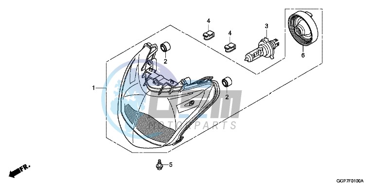 HEADLIGHT (NSC50/MPD/WH)