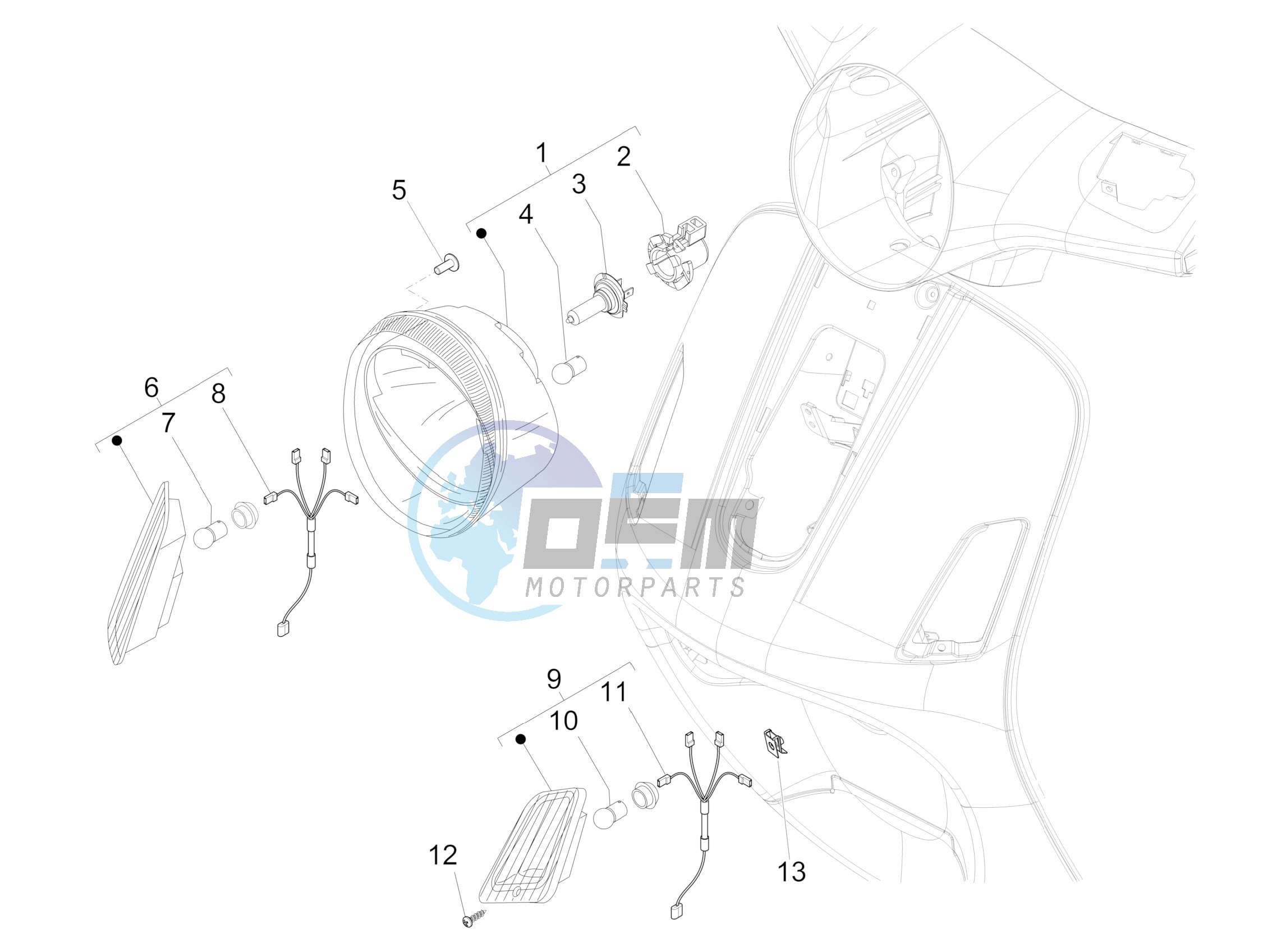 Front headlamps - Turn signal lamps