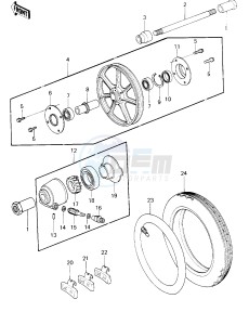 KZ 1000 D [Z1R] (D3) [Z1R] drawing FRONT WHEEL_TIRE_HUB -- 80 D3- -