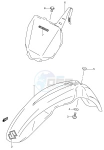 RM250 (E3-E28) drawing FRONT FENDER (MODEL K4 K5 K6)