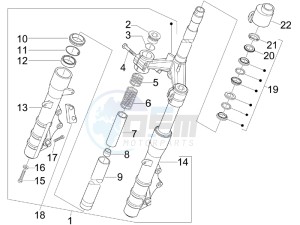 SR Max 125 drawing Fork steering tube - Steering bearing unit