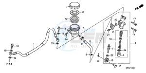 CBF10009 UK - (E / MKH) drawing REAR BRAKE MASTER CYLINDER (CBF1000)