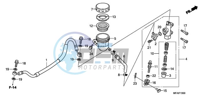 REAR BRAKE MASTER CYLINDER (CBF1000)