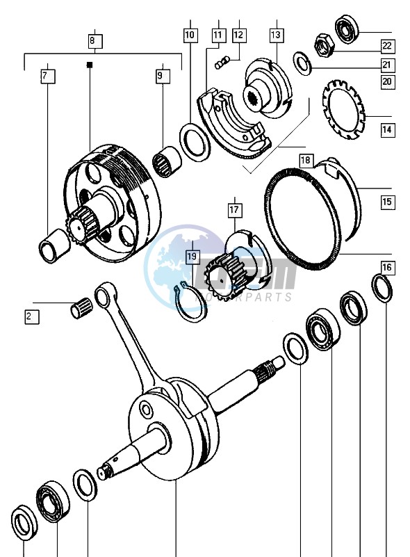 Crankshaft-clutch