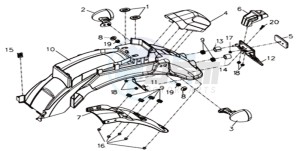 WOLF 300 (L8) EU EURO4 drawing REAR FENDER