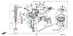 TRX250TMC drawing CARBURETOR