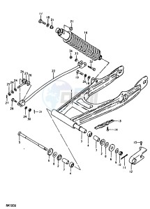 RM100 (N-T-X) drawing REAR SWINGING ARM (RM100N)