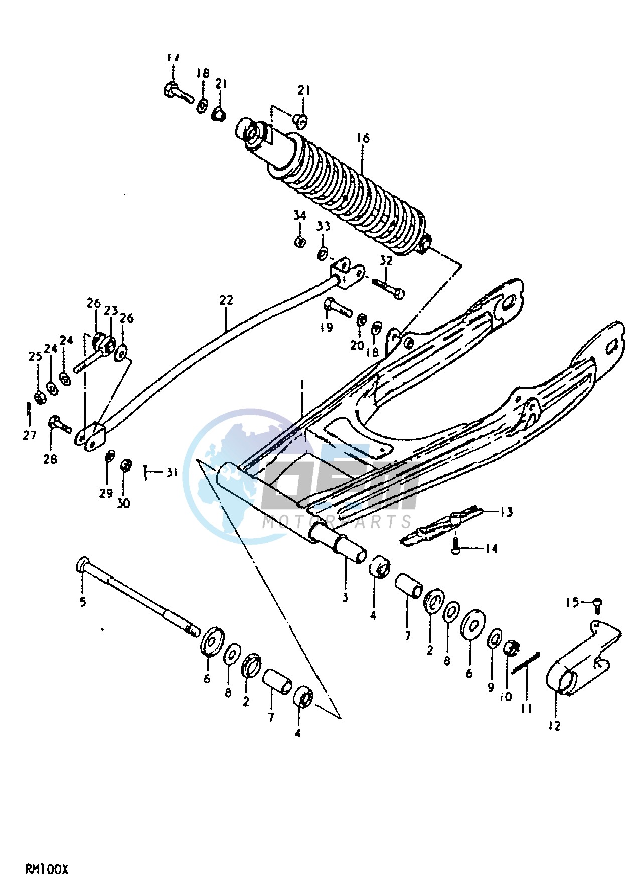 REAR SWINGING ARM (RM100N)