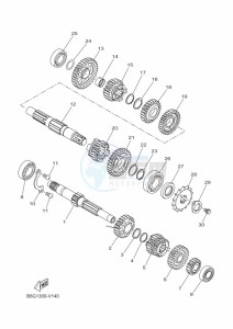 MT-125 MTN125-A (B6G1) drawing TRANSMISSION