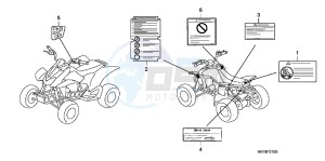 TRX400XC drawing CAUTION LABEL