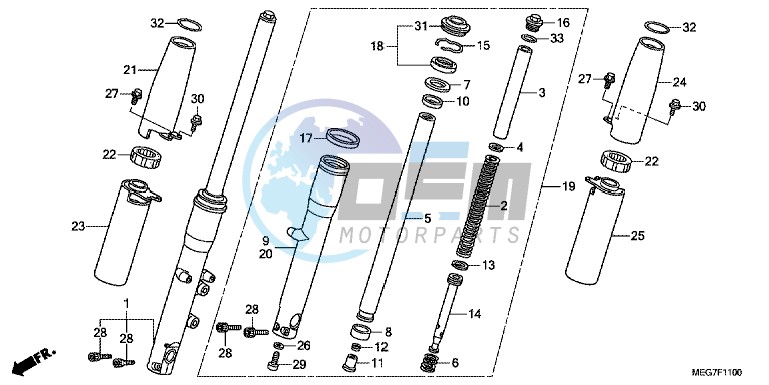 FRONT FORK (VT750C2B/CS/C/CA)