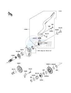 KX250F KX250ZDF EU drawing Kickstarter Mechanism