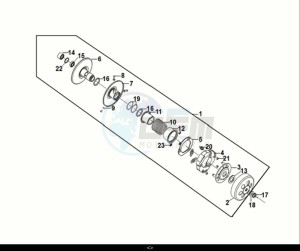 SYMPHONY S 125 (XF12W1-EU) (E5) (M1) drawing DRIVEN PULLEY ASSY