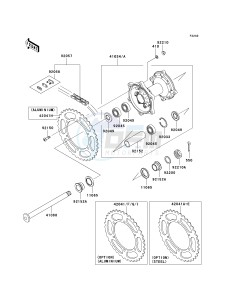 KX 450 E (KX450F MONSTER ENERGY) (E9FA) E9F drawing REAR HUB